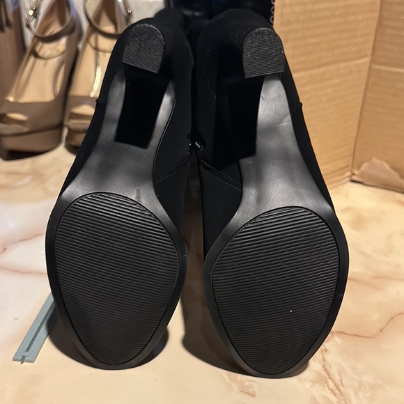 New Attitude, black suede like 3 inch knee length high heel boot - Picture 4 of 4